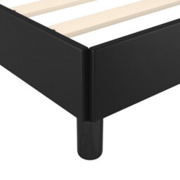 Berkfield Bed Frame With Headboard Black 135X190Cm 4Ft6 Double Faux Leather - thumbnail 7