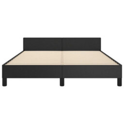 Berkfield Bed Frame With Headboard Black 135X190Cm 4Ft6 Double Faux Leather - thumbnail 5