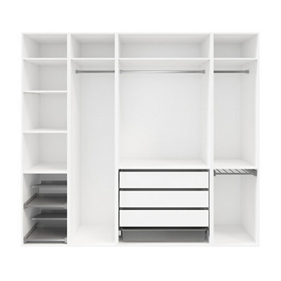GoodHome Atomia Freestanding White Chipboard Wardrobe, Clothing & Shoes Organiser (H)2250mm (W)2500mm (D)580mm - image 1