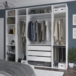 GoodHome Atomia Freestanding White Chipboard Wardrobe, Clothing & Shoes Organiser (H)2250mm (W)2500mm (D)580mm - thumbnail 3