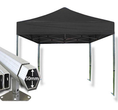 Crocodile Trading 4M X 4M Extreme 50 Commercial Instant Shelter Pop Up Gazebos Frame & Canopy - Black - image 1