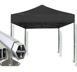 Crocodile Trading 4M X 4M Extreme 50 Commercial Instant Shelter Pop Up Gazebos Frame & Canopy - Black - thumbnail 1