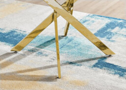 Furniturebox Novara 120Cm 4-6 Seater White Marble Effect Round Wooden Dining Table With Gold Chrome Legs - thumbnail 5
