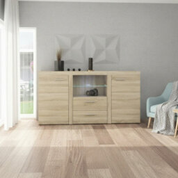 Rumba Modern Sideboard 157 Cm With 2 Drawers Stylish And Durable Storage For Living Or Dining Rooms Oak Sonoma - thumbnail 4