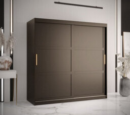 Arte Ramiro I Contemporary 2 Sliding Door Wardrobe 9 Shelves 2 Rails Black Matt (H)2000mm (W)1800mm (D)620mm - thumbnail 2