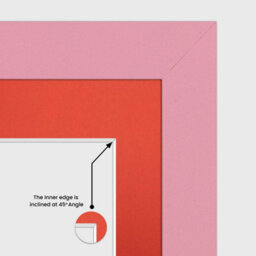 AK Frames 20X14 Pastel Pink Sleek Multi Photo Frame With Poppy Red Mount - Holds 2 Apertures (2X) A4 Photos - thumbnail 7
