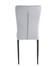 MCC Direct Set Of 2 Light Grey Velvet Effect Dining Chairs Plush Padded Upholstered Accent Chair - Elle By Mcc - thumbnail 6