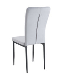 MCC Direct Set Of 2 Light Grey Velvet Effect Dining Chairs Plush Padded Upholstered Accent Chair - Elle By Mcc - thumbnail 7