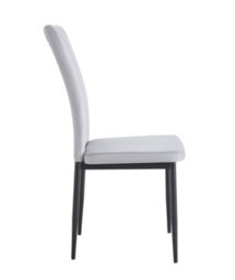 MCC Direct Set Of 2 Light Grey Velvet Effect Dining Chairs Plush Padded Upholstered Accent Chair - Elle By Mcc - thumbnail 5
