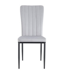 MCC Direct Set Of 2 Light Grey Velvet Effect Dining Chairs Plush Padded Upholstered Accent Chair - Elle By Mcc - thumbnail 3