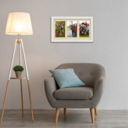 AK Frames 40X20Cm White Modern Multi Photo Frame With Ivory Mount - Holds 3 Apertures (3X) 6X4 Photos - thumbnail 3
