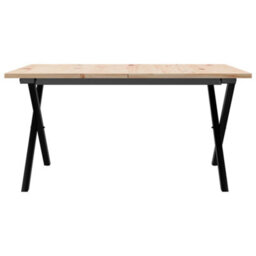 Berkfield Coffee Table X-Frame 80X80X45 Cm Solid Wood Pine And Steel - thumbnail 4
