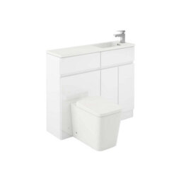 Plum&clay Delaware Gloss White Bathroom Vanity Basin & Wc Unit Combination (W)1000mm - thumbnail 1