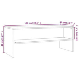Berkfield Tv Cabinet Smoked Oak 100X40X40 Cm Engineered Wood - thumbnail 7