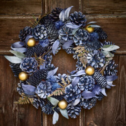 Dibor 35Cm Moonlight Front Door Christmas Wreath With Star Wreath Hanger - thumbnail 2