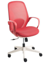 Wyld And Coco Novaseat Red Mesh Office Chair With Armrests, Adjustable Height And Tilt - thumbnail 3