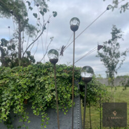 LV Bespoke Cluster Of 3 Glass - Marble Garden Feature - Prism - Short - thumbnail 2