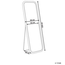 Beliani Standing Mirror Malange 150 Cm Rattan Natural - thumbnail 3