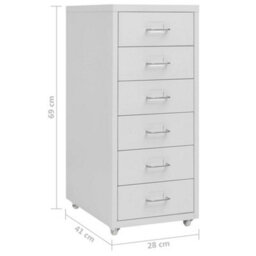 Berkfield Mobile File Cabinet Grey 28X41X69 Cm Metal - thumbnail 8