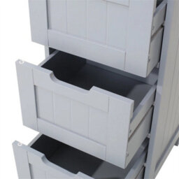 4 Drawer-Grey Bathroom Wood Cabinet Storage 4 Drawers 1 Door Free Standing Cupboard Unit - thumbnail 2