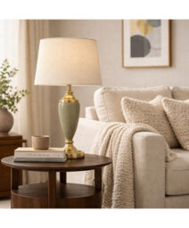 Lighting Supermarket Bailey Large Sage Green Table Lamp With Natural Shade - thumbnail 7