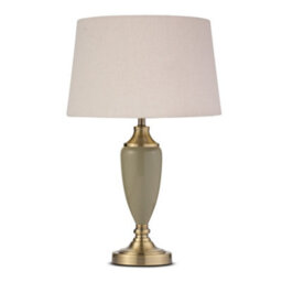 Lighting Supermarket Bailey Large Sage Green Table Lamp With Natural Shade - thumbnail 1