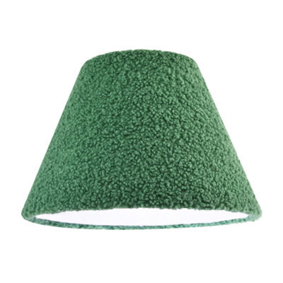 Happy Homewares Emerald Green Textured Velvet Wool Fabric Lamp Shade With White Inner - image 1