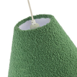 Happy Homewares Emerald Green Textured Velvet Wool Fabric Lamp Shade With White Inner - thumbnail 4