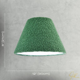 Happy Homewares Emerald Green Textured Velvet Wool Fabric Lamp Shade With White Inner - thumbnail 7
