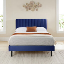 Aspire Rosella Upholstered Bed In Navy - thumbnail 2