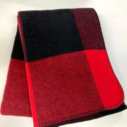 Just So Home Luxury Cotton Fleece Throw 130Cm X 170Cm Red & Black Checkerboard