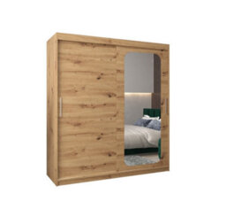 Arte Uppsala T2 Sliding Door Wardrobe 180Cm In Artisan - Warm, Mirrored Storage For Cosy Interiors - thumbnail 2