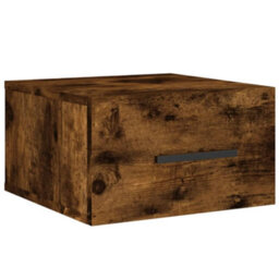Berkfield Wall-Mounted Bedside Cabinet Smoked Oak 35X35X20 Cm - thumbnail 2