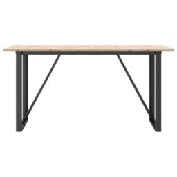 Walplus Dining Table O-Frame 140X80X75 Cm Solid Wood Pine And Steel - thumbnail 4