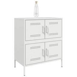 Berkfield Sideboard White 68X39X79 Cm Steel - thumbnail 4