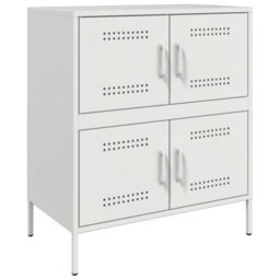 Berkfield Sideboard White 68X39X79 Cm Steel - thumbnail 2