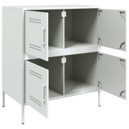 Berkfield Sideboard White 68X39X79 Cm Steel - thumbnail 9