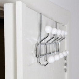 Orsina Over Door Hanger With White Ceramic Balls, Durable Metal Frame With Multiple Hooks For Bags Or Towels - thumbnail 5