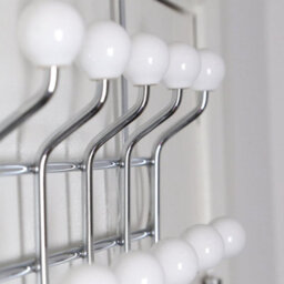 Orsina Over Door Hanger With White Ceramic Balls, Durable Metal Frame With Multiple Hooks For Bags Or Towels - thumbnail 2
