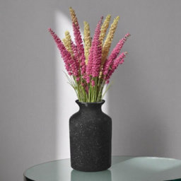 Ceramic Speckled Pattern Vase - Black - thumbnail 2