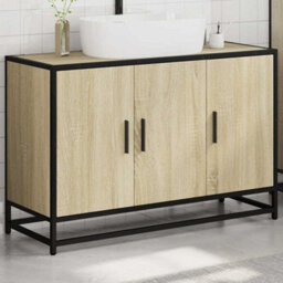 Berkfield Bathroom Sink Cabinet Sonoma Oak 90X33X60 Cm Engineered Wood - thumbnail 4