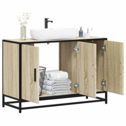 Berkfield Bathroom Sink Cabinet Sonoma Oak 90X33X60 Cm Engineered Wood - thumbnail 1