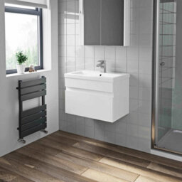 600mm Bathroom Vanity Unit Basin Storage Wall Hung Cabinet Furniture White Gloss - thumbnail 5