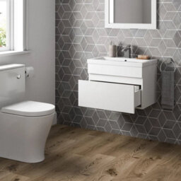 600mm Bathroom Vanity Unit Basin Storage Wall Hung Cabinet Furniture White Gloss - thumbnail 6