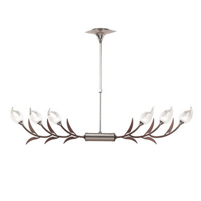Luminosa Lighting Luminosa Holland Telescopic Linear Pendant Line 6 Light G9, Polished Chrome, Wenge - image 1