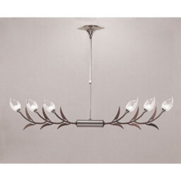 Luminosa Lighting Luminosa Holland Telescopic Linear Pendant Line 6 Light G9, Polished Chrome, Wenge - thumbnail 2