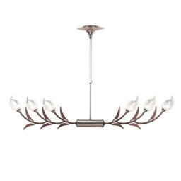 Luminosa Lighting Luminosa Holland Telescopic Linear Pendant Line 6 Light G9, Polished Chrome, Wenge - thumbnail 1