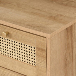 Swish Furniture Manila Oak & Pvc Rattan Chest Of 7 Drawers Bedroom Storage Furniture - thumbnail 9