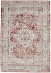 Red Ivory Rug, Bordered Floral Rug, Traditional Stain-Resistant Rug, Persian Rug For Bedroom, Dining Room-61Cm X 173Cm (Runner)