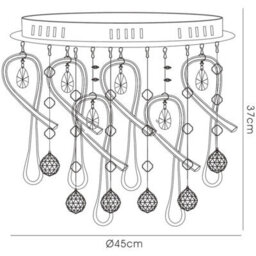 Luminosa Lighting Luminosa Class Flush Ceiling Round 10 Light G4 Polished Chrome/white Glass/crystal, Not Led/cfl Compatible - thumbnail 5